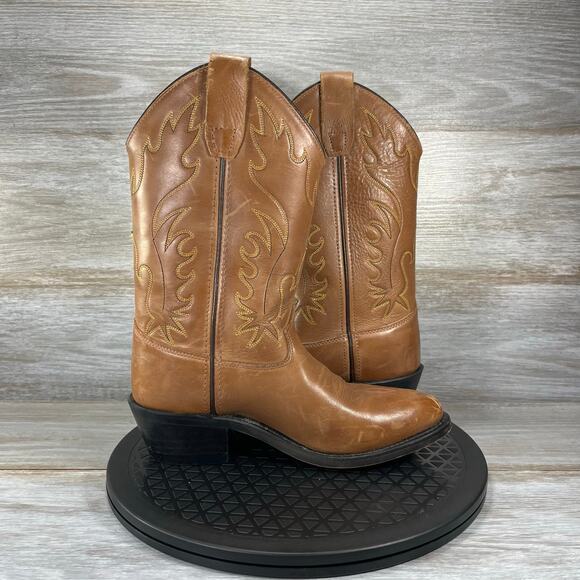 Old West Women's Brown Leather Cowboy Western Boots Size 5 D - Picture 6 of 8